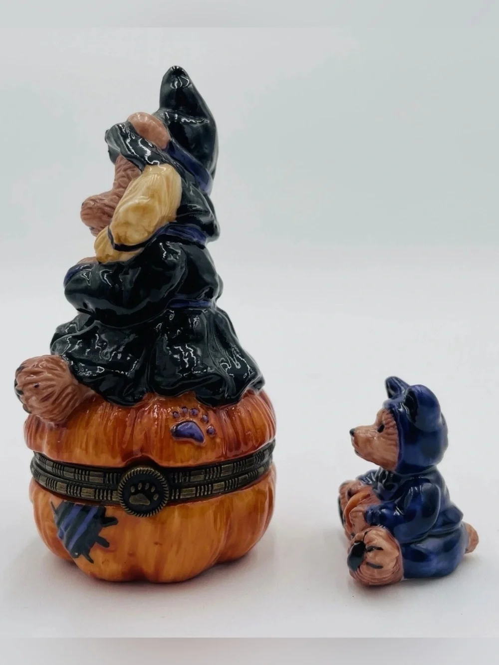 BOYDS BEARS Bearware Pottery Emma Witchy Bear Halloween Trinket Box Mini Bear